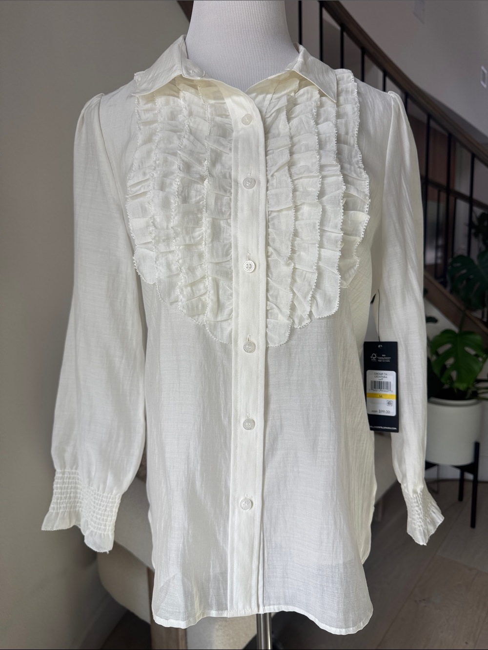 Karl Lagerfeld Paris, NWT 2019, Tuxedo blouse, Size M